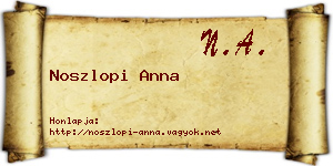 Noszlopi Anna névjegykártya